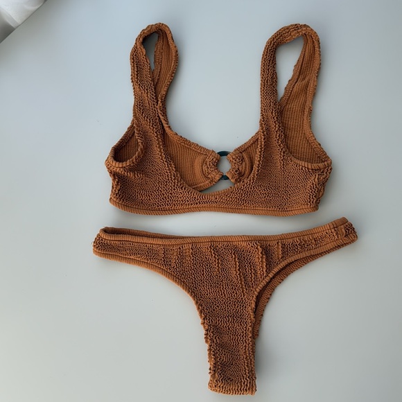 Rust Textured Bikini Set Zara Saiz M - Picture 4 of 5